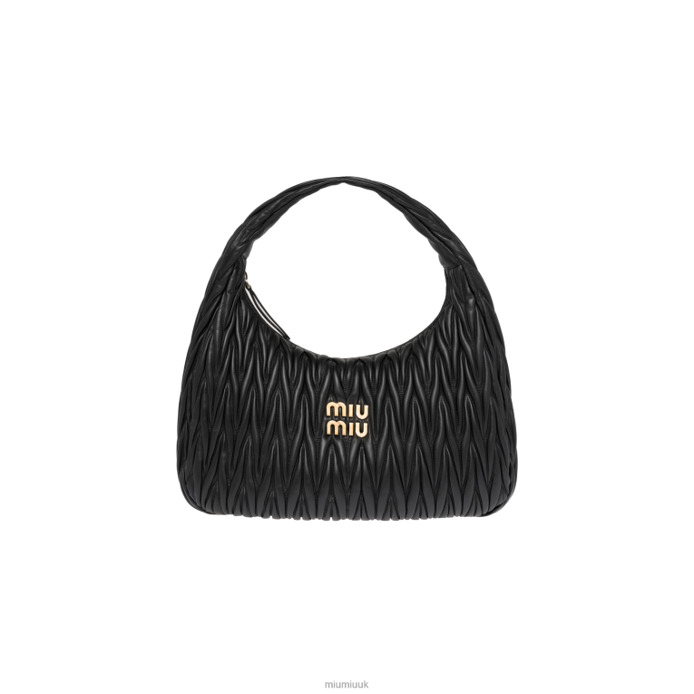 Collection Wander Matelasse Nappa Leather Hobo Bag Miu Miu XH28Z28 Black