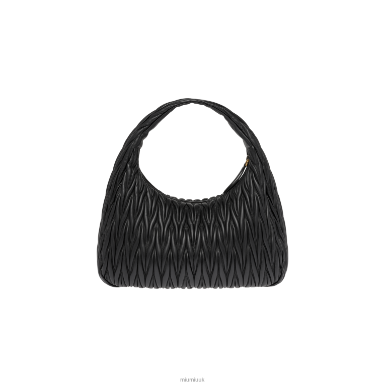 Collection Wander Matelasse Nappa Leather Hobo Bag Miu Miu XH28Z28 Black