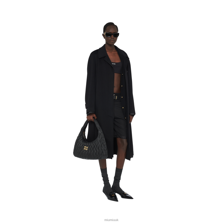 Collection Wander Matelasse Nappa Leather Hobo Bag Miu Miu XH28Z28 Black