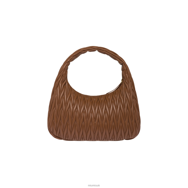 Collection Wander Matelasse Nappa Leather Hobo Bag Miu Miu XH28Z29 Cognac