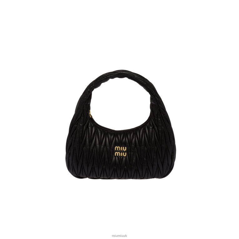 Collection Wander Matelasse Nappa Leather Hobo Bag Miu Miu XH28Z30 Black