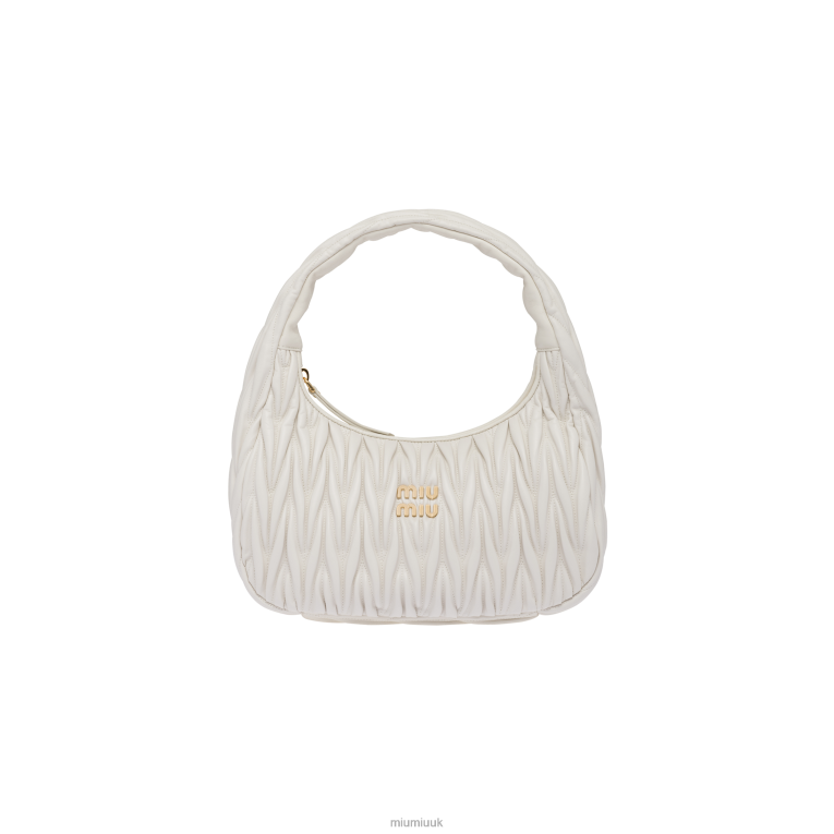 Collection Wander Matelasse Nappa Leather Hobo Bag Miu Miu XH28Z32 White