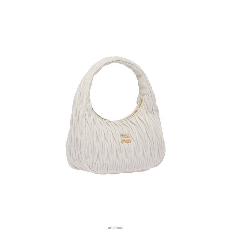 Collection Wander Matelasse Nappa Leather Hobo Bag Miu Miu XH28Z32 White