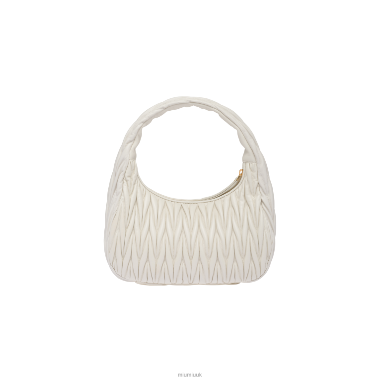 Collection Wander Matelasse Nappa Leather Hobo Bag Miu Miu XH28Z32 White