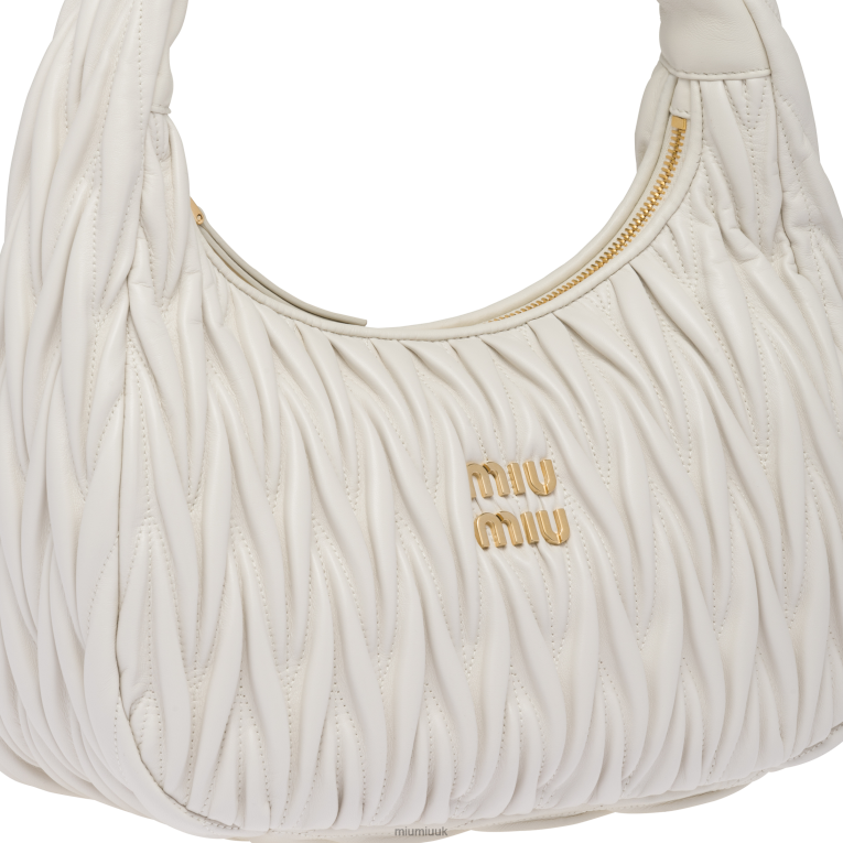 Collection Wander Matelasse Nappa Leather Hobo Bag Miu Miu XH28Z32 White