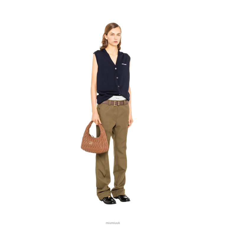 Collection Wander Matelasse Nappa Leather Hobo Bag Miu Miu XH28Z33 Cognac