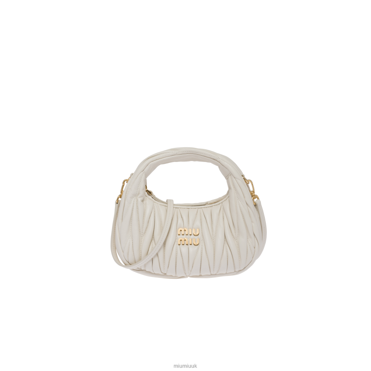 Collection Wander Matelasse Nappa Leather Hobo Mini-bag Miu Miu XH28Z27 White