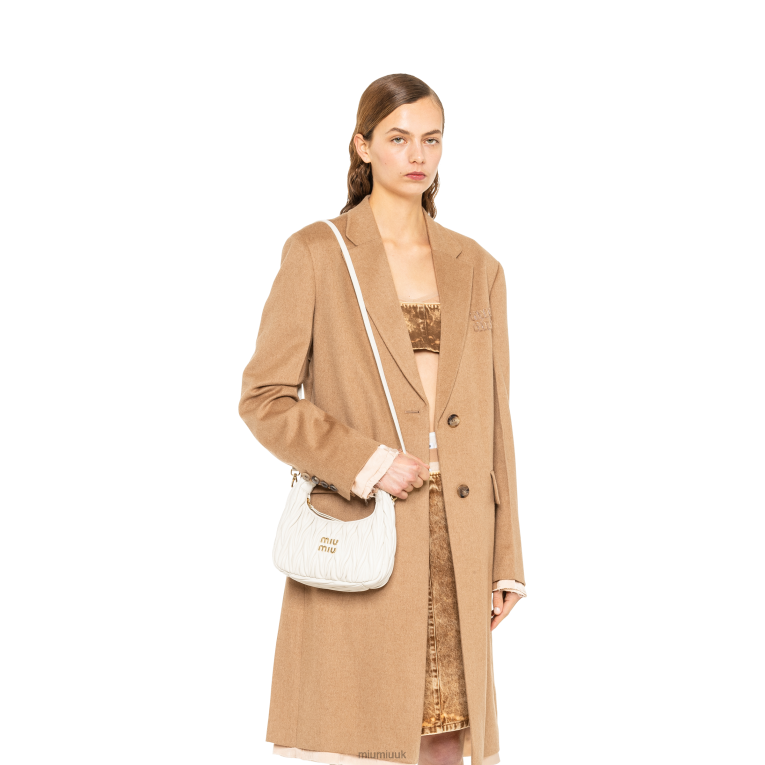 Collection Wander Matelasse Nappa Leather Mini Hobo Bag Miu Miu XH28Z15 White