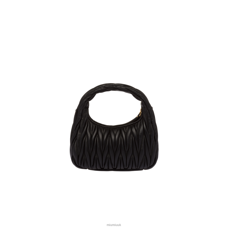 Collection Wander Matelasse Nappa Leather Mini Hobo Bag Miu Miu XH28Z16 Black