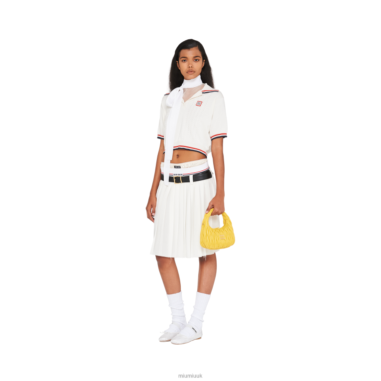 Collection Wander Matelasse Nappa Leather Mini Hobo Bag Miu Miu XH28Z2 Sunny Yellow