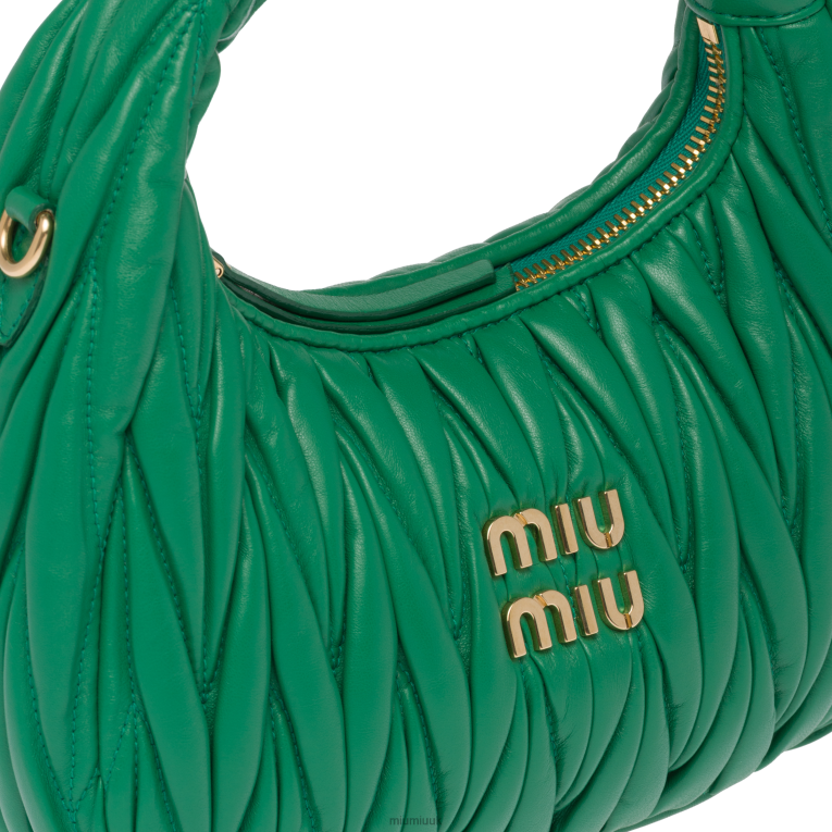 Collection Wander Matelasse Nappa Leather Mini Hobo Bag Miu Miu XH28Z3 Mango