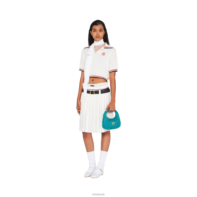 Collection Wander Matelasse Nappa Leather Mini Hobo Bag Miu Miu XH28Z4 Peacock Blue