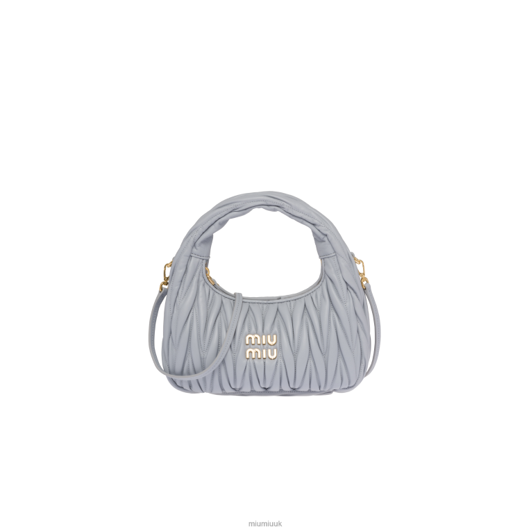 Collection Wander Matelasse Nappa Leather Mini Hobo Bag Miu Miu XH28Z6 Cornflower