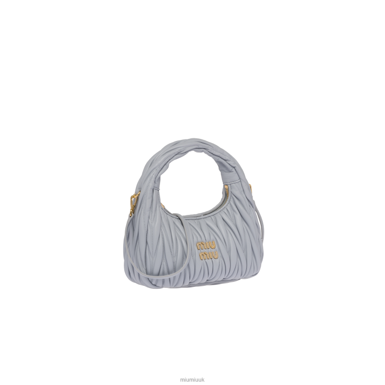 Collection Wander Matelasse Nappa Leather Mini Hobo Bag Miu Miu XH28Z6 Cornflower