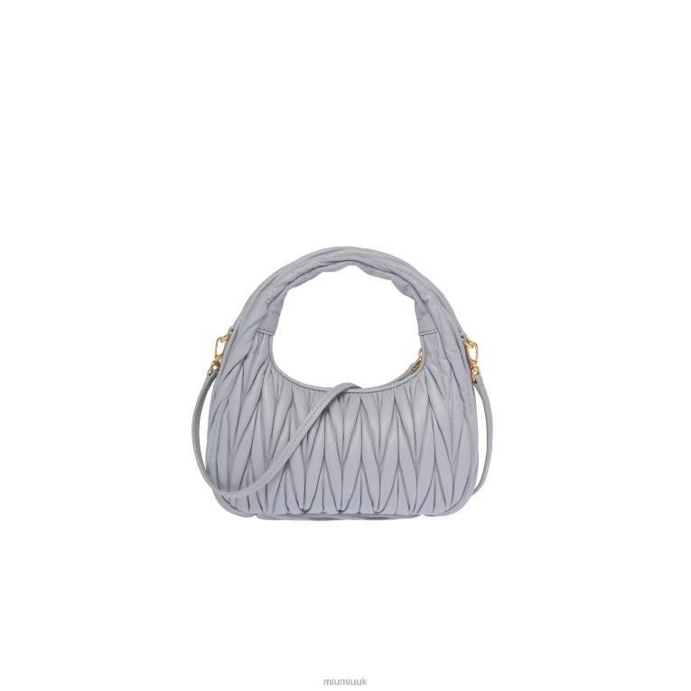 Collection Wander Matelasse Nappa Leather Mini Hobo Bag Miu Miu XH28Z6 Cornflower