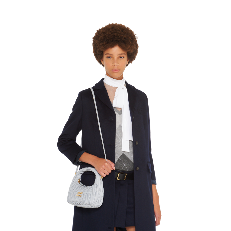 Collection Wander Matelasse Nappa Leather Mini Hobo Bag Miu Miu XH28Z6 Cornflower