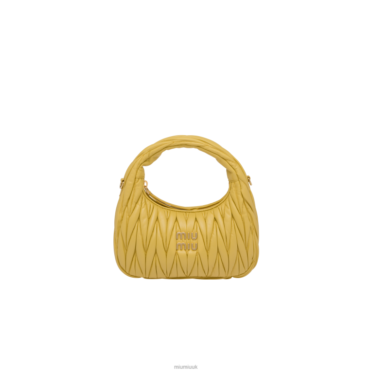 Collection Wander Matelasse Nappa Leather Mini Hobo Bag Miu Miu XH28Z8 Pineapple