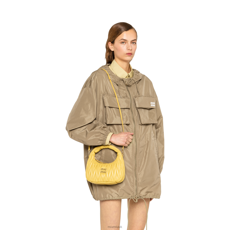 Collection Wander Matelasse Nappa Leather Mini Hobo Bag Miu Miu XH28Z8 Pineapple