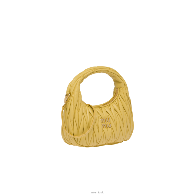 Collection Wander Matelasse Nappa Leather Mini Hobo Bag Miu Miu XH28Z8 Pineapple
