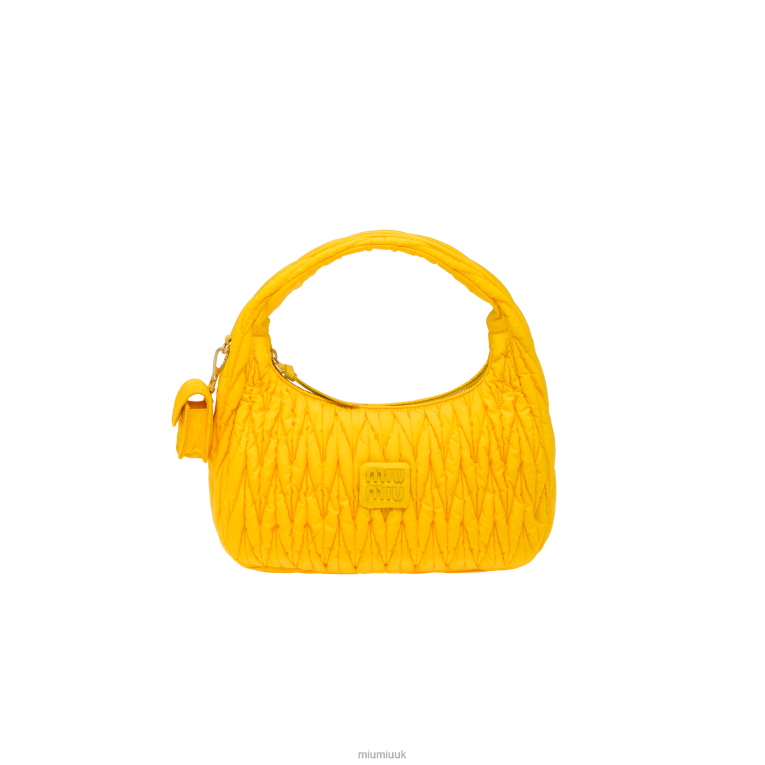 Collection Wander Matelasse Regenerated Nylon Hobo Bag Miu Miu XH28Z34 Yellow