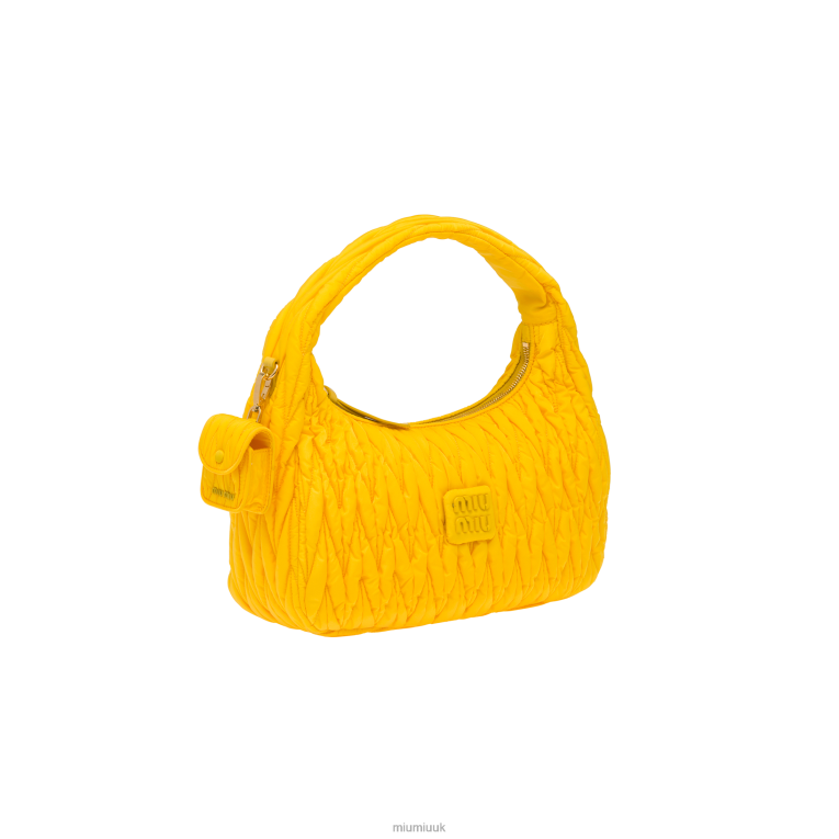 Collection Wander Matelasse Regenerated Nylon Hobo Bag Miu Miu XH28Z34 Yellow