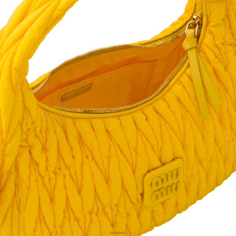 Collection Wander Matelasse Regenerated Nylon Hobo Bag Miu Miu XH28Z34 Yellow