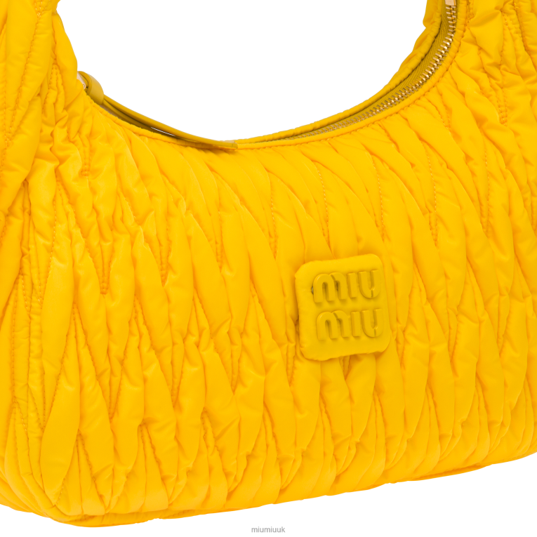 Collection Wander Matelasse Regenerated Nylon Hobo Bag Miu Miu XH28Z34 Yellow