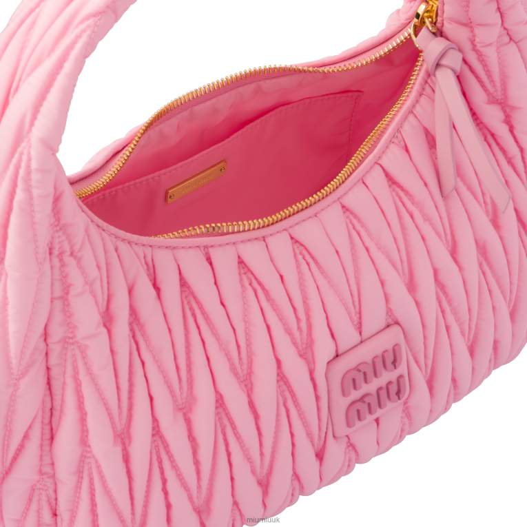 Collection Wander Matelasse Regenerated Nylon Hobo Bag Miu Miu XH28Z35 Pink