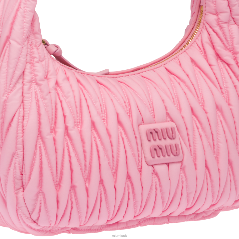 Collection Wander Matelasse Regenerated Nylon Hobo Bag Miu Miu XH28Z35 Pink