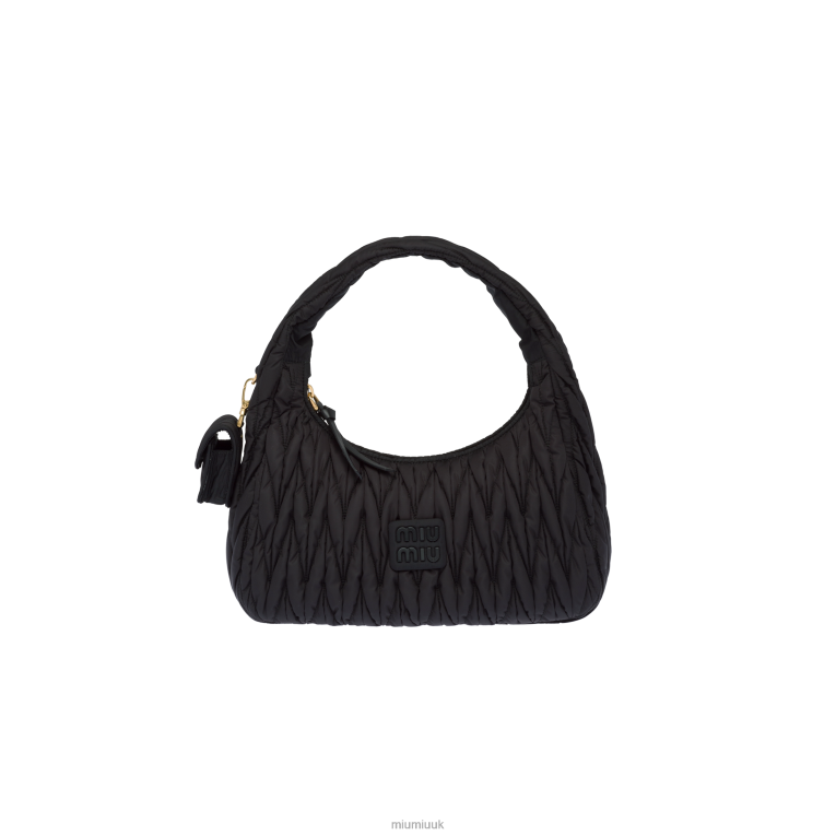 Collection Wander Matelasse Regenerated Nylon Hobo Bag Miu Miu XH28Z36 Black
