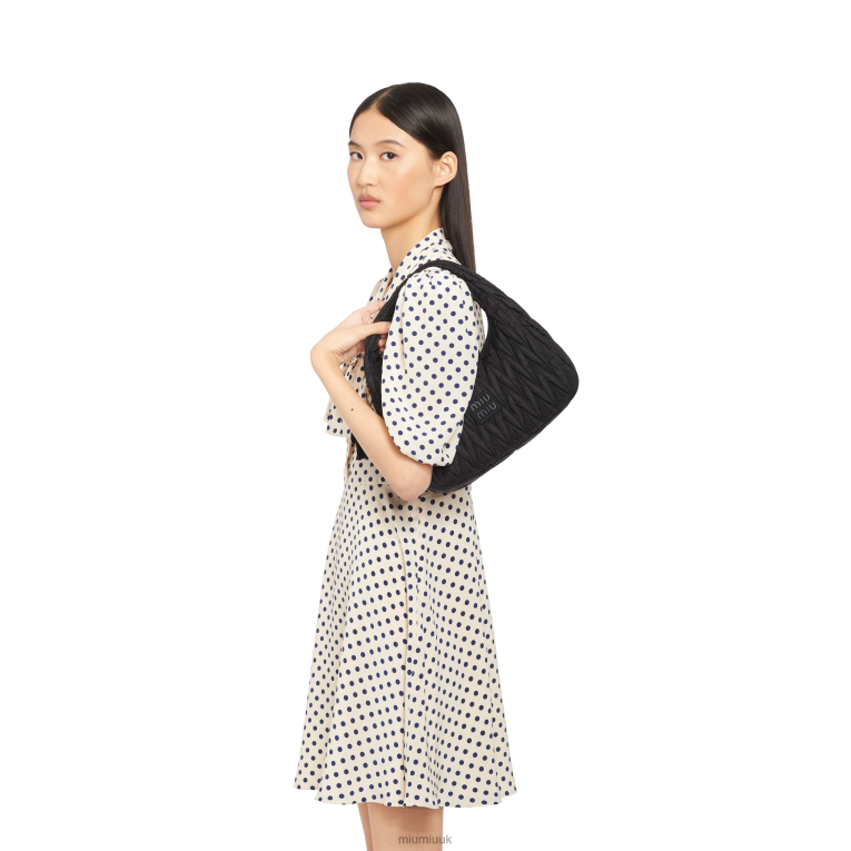 Collection Wander Matelasse Regenerated Nylon Hobo Bag Miu Miu XH28Z36 Black