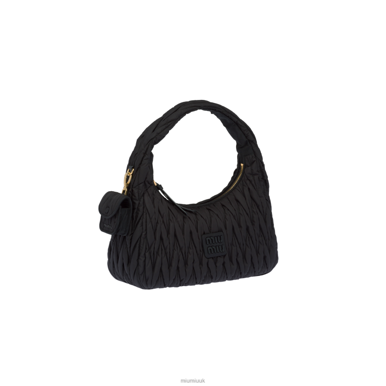 Collection Wander Matelasse Regenerated Nylon Hobo Bag Miu Miu XH28Z36 Black