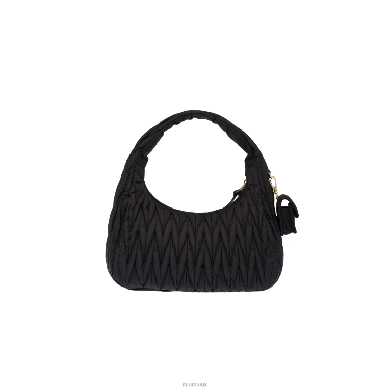 Collection Wander Matelasse Regenerated Nylon Hobo Bag Miu Miu XH28Z36 Black