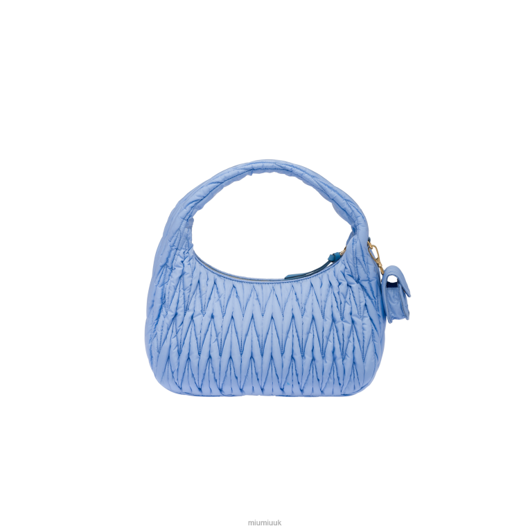 Collection Wander Matelasse Regenerated Nylon Hobo Bag Miu Miu XH28Z37 Astral Blue