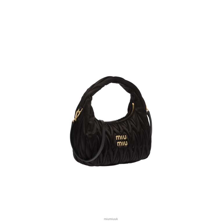 Collection Wander Matelasse Satin Mini Hobo Bag Miu Miu XH28Z11 Black