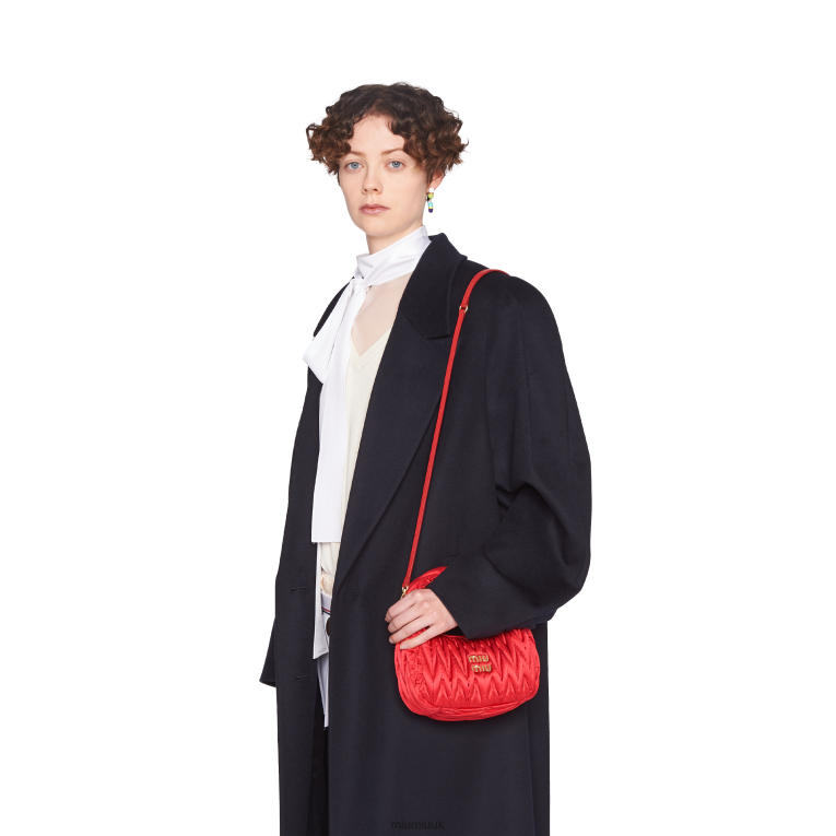 Collection Wander Matelasse Satin Mini Hobo Bag Miu Miu XH28Z9 Red
