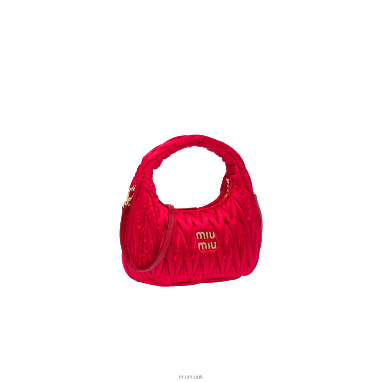 Collection Wander Matelasse Satin Mini Hobo Bag Miu Miu XH28Z9 Red
