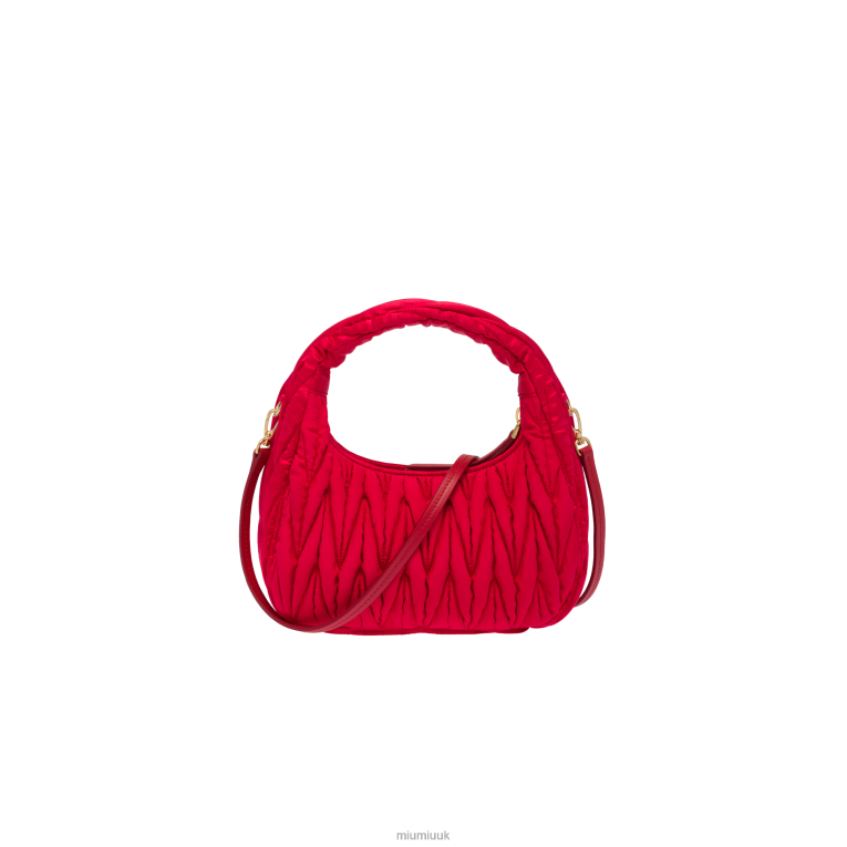 Collection Wander Matelasse Satin Mini Hobo Bag Miu Miu XH28Z9 Red