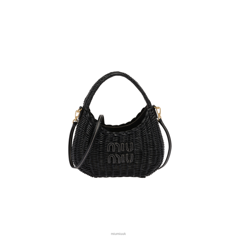Collection Wander Wicker Handbag Miu Miu XH28Z23 Black