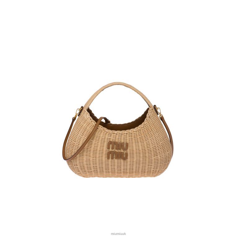 Collection Wander Wicker Handbag Miu Miu XH28Z38 Tan/Caramel