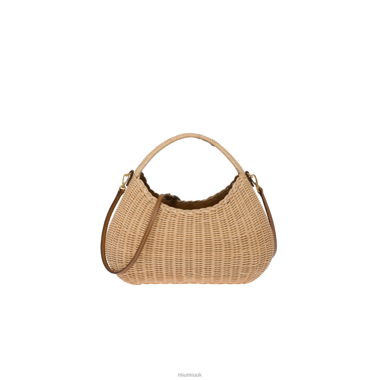 Collection Wander Wicker Handbag Miu Miu XH28Z38 Tan/Caramel