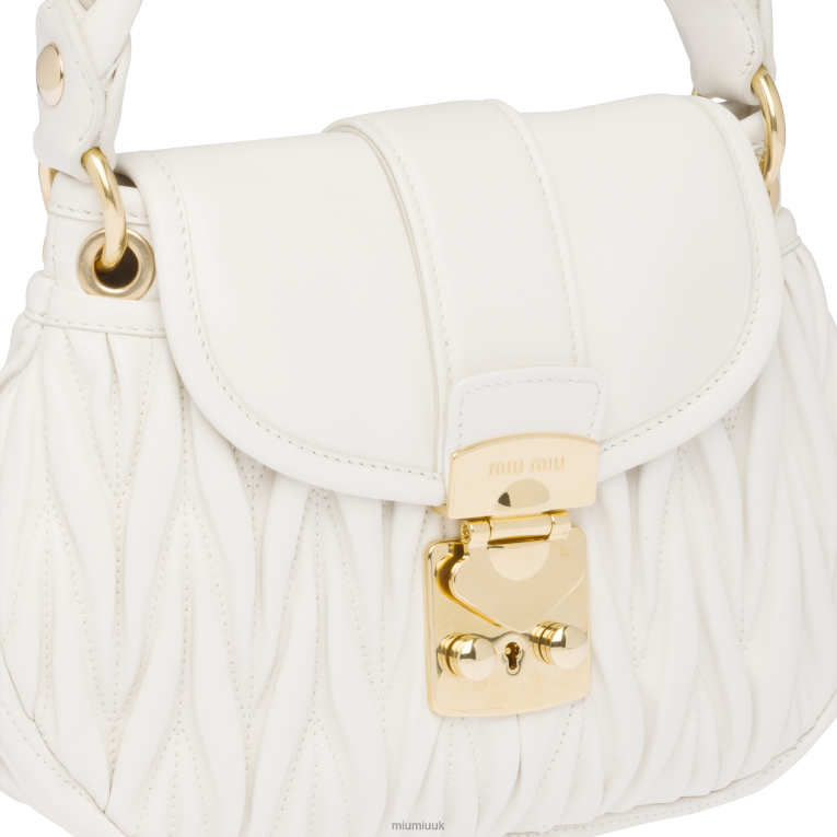 Collection Coffer Matelasse Nappa Leather Handbag Miu Miu XH28Z118 White