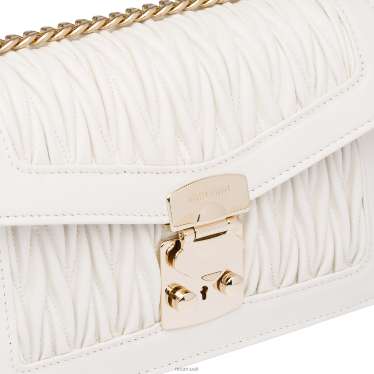 Collection Confidential Matelasse Nappa Leather Bag Miu Miu XH28Z114 White