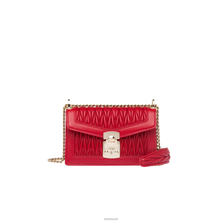 Collection Confidential Matelasse Nappa Leather Bag Miu Miu XH28Z116 Fiery Red