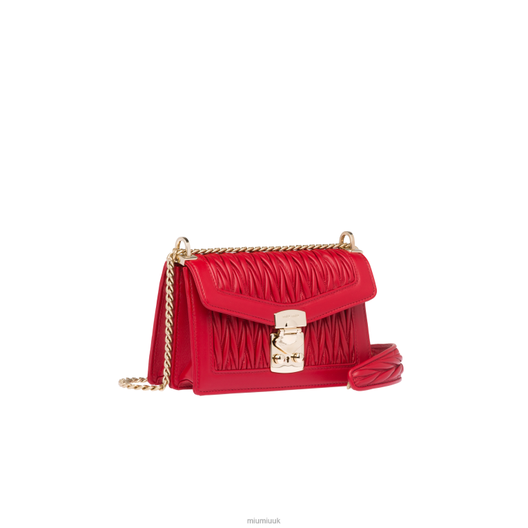 Collection Confidential Matelasse Nappa Leather Bag Miu Miu XH28Z116 Fiery Red