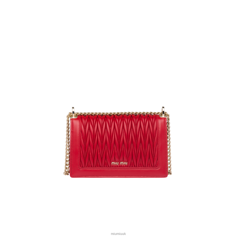 Collection Confidential Matelasse Nappa Leather Bag Miu Miu XH28Z116 Fiery Red