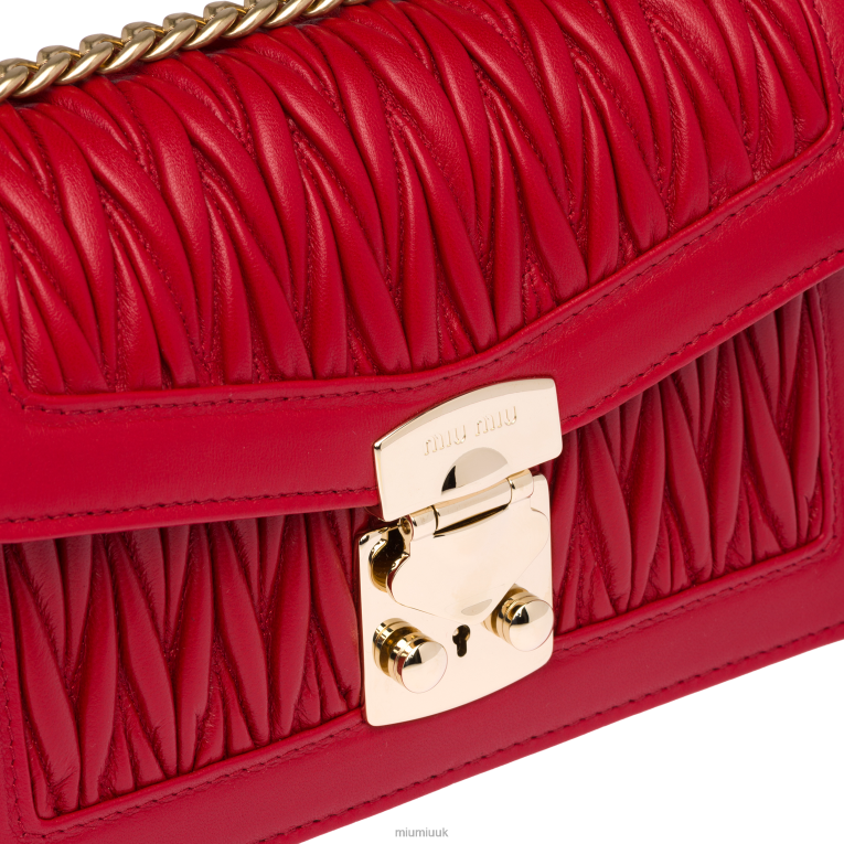 Collection Confidential Matelasse Nappa Leather Bag Miu Miu XH28Z116 Fiery Red