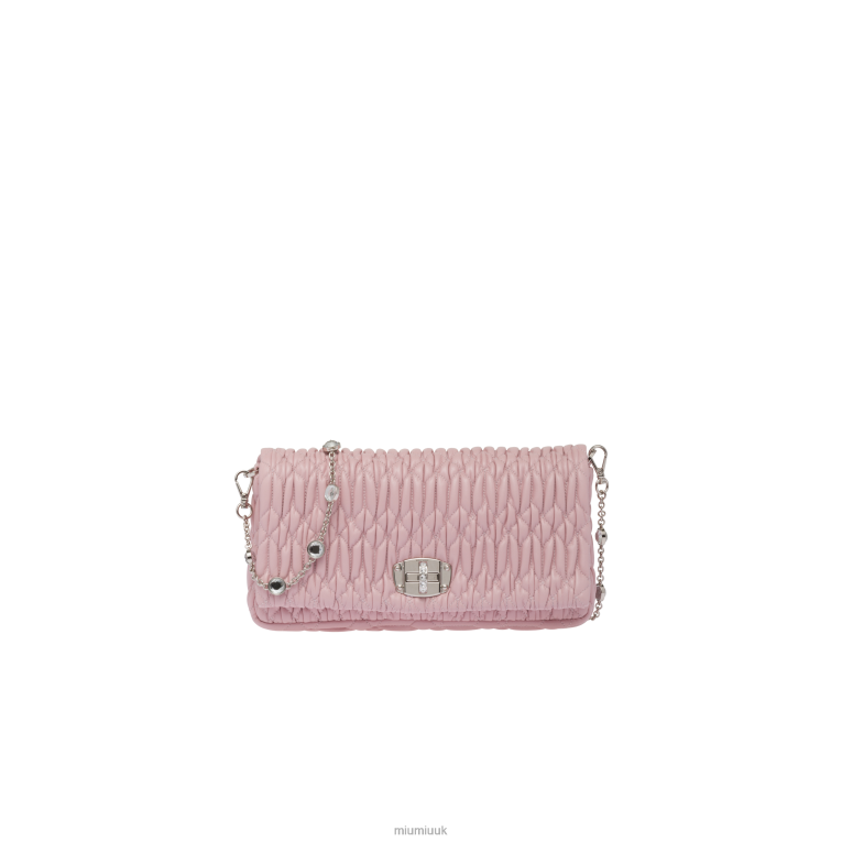 Collection Crystal Cloque Nappa Leather Bag Miu Miu XH28Z104 Alabaster Pink