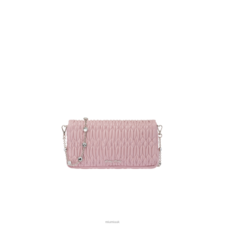 Collection Crystal Cloque Nappa Leather Bag Miu Miu XH28Z104 Alabaster Pink