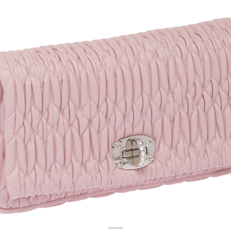 Collection Crystal Cloque Nappa Leather Bag Miu Miu XH28Z104 Alabaster Pink